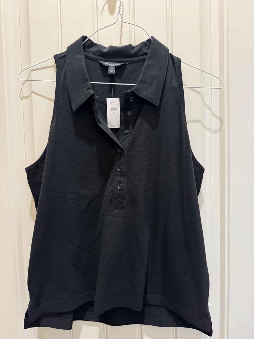 Banana Republic Black Sleeveless Polo Tank